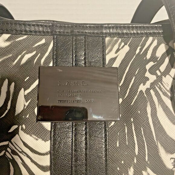 Vintage L.A.M.B by Gwen Stefani ~ Percy Handbag/Purse Black White NWOT - Picture 6 of 6